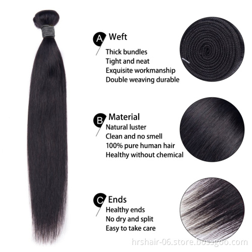 Virgin Cuticle Aligned Hair Wholesale Unprocessed Raw Straight Human Hair Bundles Peruvian Hair Weave Bundles Cheap 10a Grade